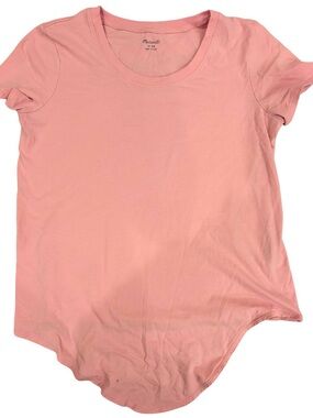 Madewell Blush Pink Tie Front Tee with Crewneck